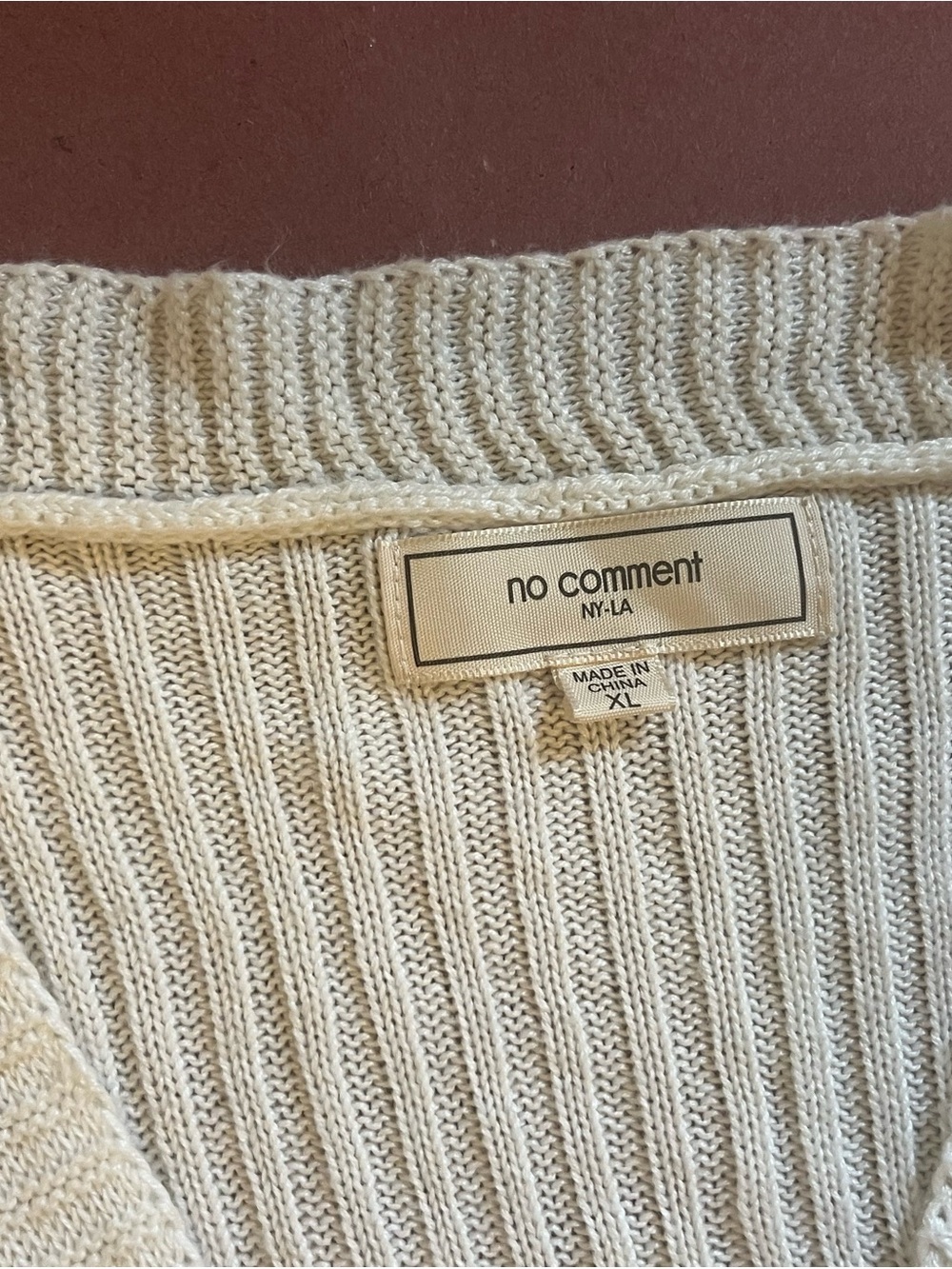 Cream Ribbed Cropped Knit Button-Front Vest - Picture 4 of 5